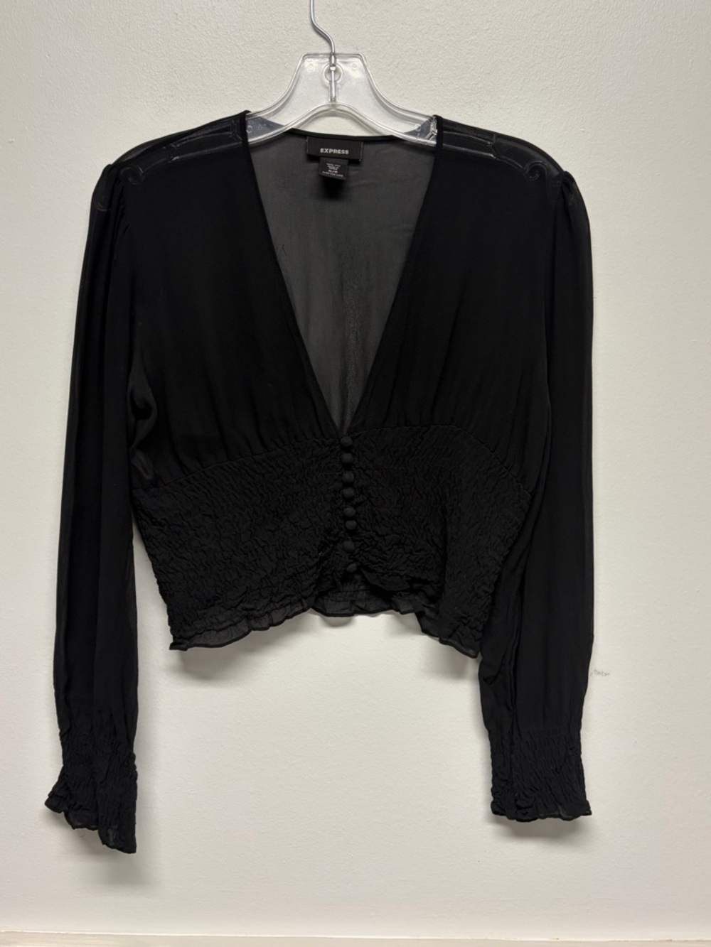SOLD!!!!!Express Black Silk Cropped Top